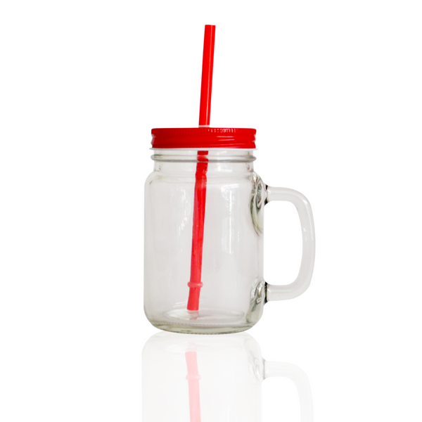 Mug Transparente con Tapa y Pitillo