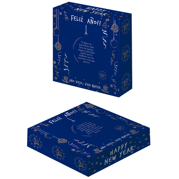 Caja Año Viejo pequeño contenido para 2 personas