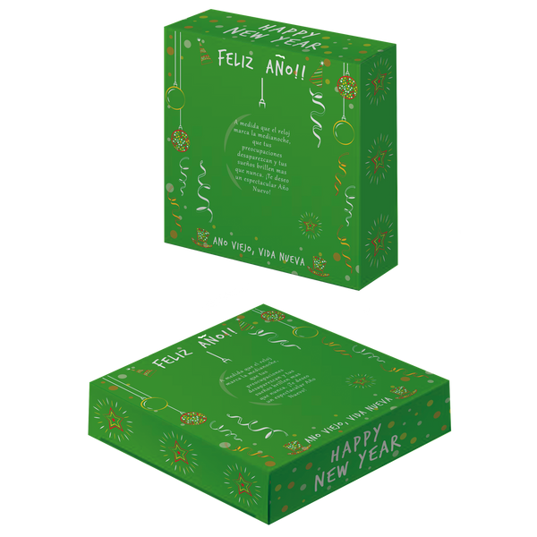 Caja Año Viejo pequeño contenido para 2 personas