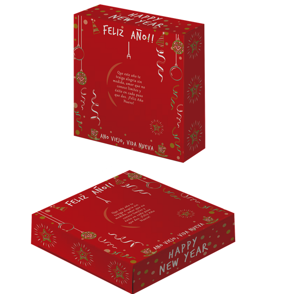 Caja Año Viejo pequeño contenido para 2 personas