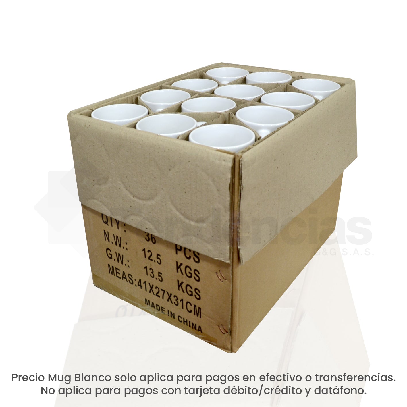 Caja Mug Blanco 11Oz X 36 Unidades