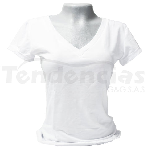 Camiseta para Dama Cuello en V- Piel de Durazno