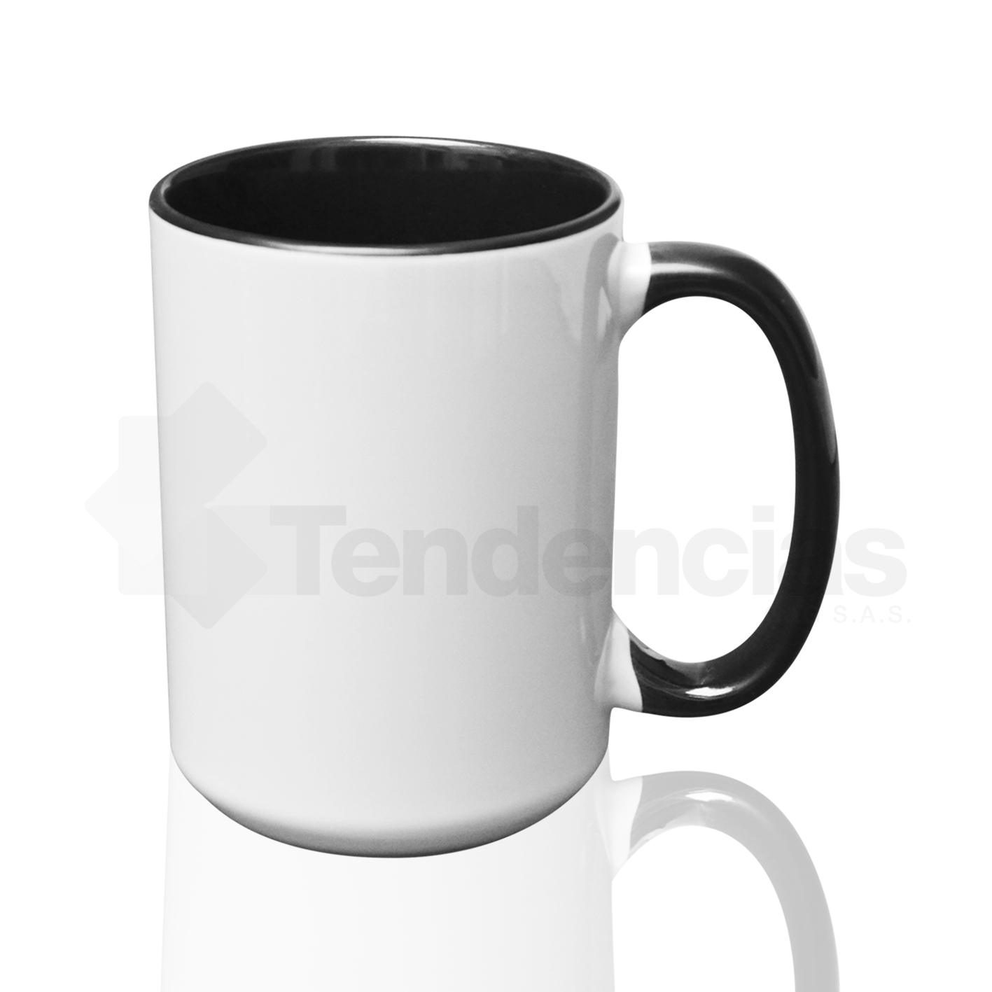 Mug 15 Oz Color Interno Borde y Oreja Negro