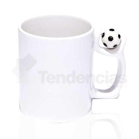 Mug Blanco Balón Futbol en la Oreja