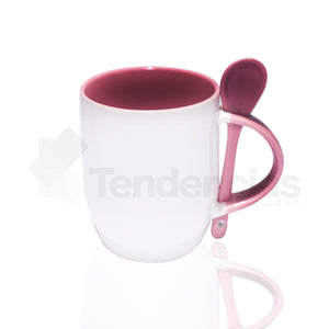 Mug Color Interno con Cuchara 10 oz