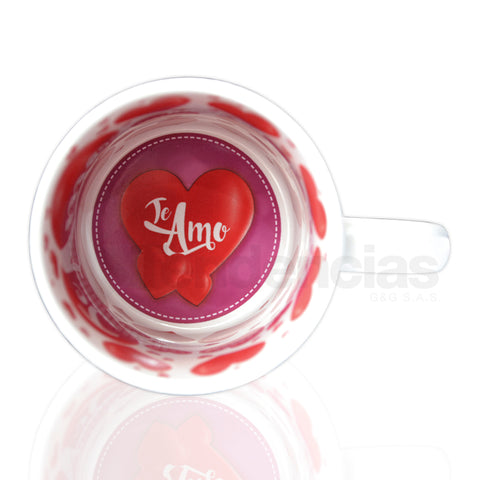 Mug Estampado Interno Te Amo 11 Oz