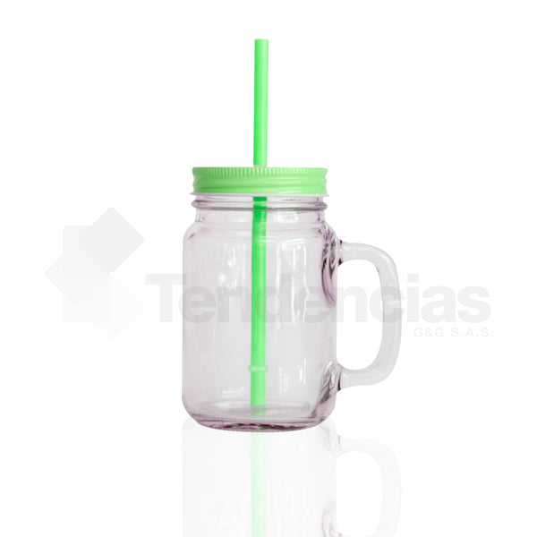 Mug Transparente con Tapa y Pitillo