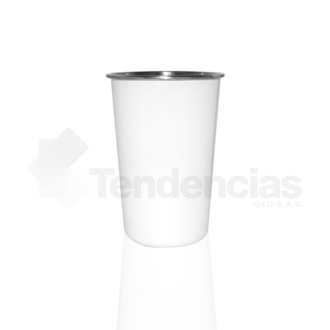 Vaso Cónico Metálico Blanco 18oz