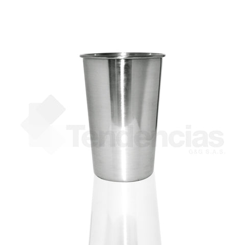 Vaso Cónico Metálico Plateado 18oz